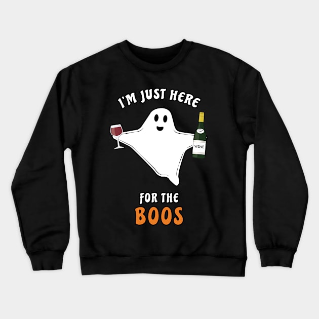 I'm Just Here For The Boos - Funny Halloween Ghost Crewneck Sweatshirt by DesignWood Atelier